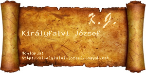 Királyfalvi József névjegykártya